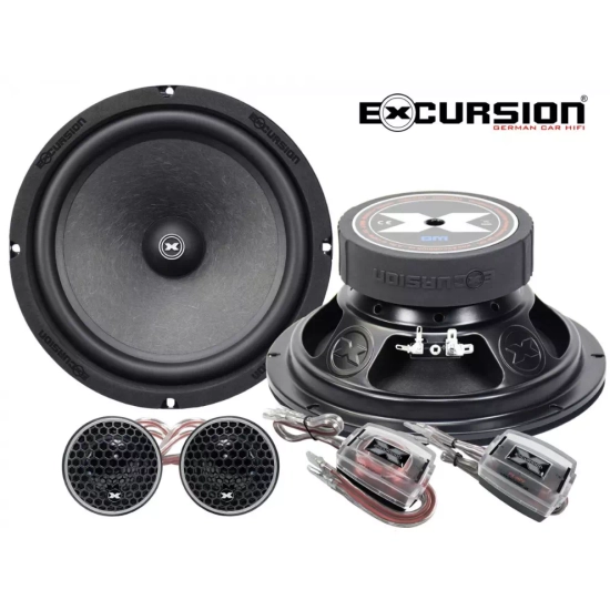 Excursion RX-8C  2-drożny zestaw głośnikowy SQ: 2 tweetery 26mm, 2 woofery 200mm, 4 zwrotnice pasywne (2xLP, 2xHP) - 2ohm, 150/400W, 95dB, 35-30000Hz,